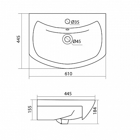 1A1966K1BAC20 Набор: 1A196601BAC20 Тумба-умывальник Бекка 60/ 1WH110246 Раковина Балтика 60. Фото 3