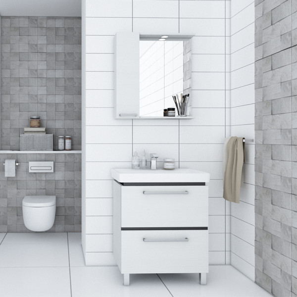 1A205102RSC2L Зеркало-шкаф Ронда 60 Дуб Сомерсет. Фото 4