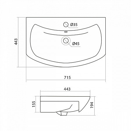 1A2087K1BAC20 Набор: 1A208701BAC20 Тумба-умывальник Бекка 70/ 1WH207776 Раковина Балтика 70. Фото 2
