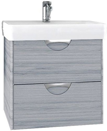 1A2117K1SIW60 Набор: 1A211701SIW60 Тумба-умывальник Сильва 50 Дуб Фьорд/ 1WH302184 Раковина Нео 50. Фото 1