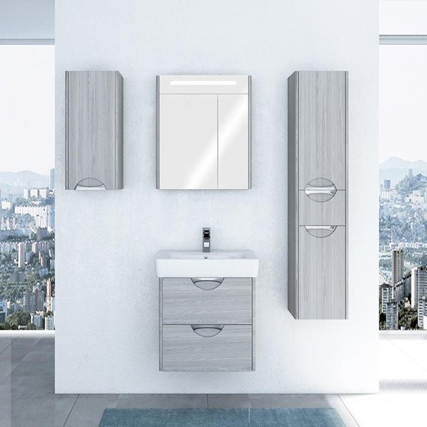 1A2117K1SIW60 Набор: 1A211701SIW60 Тумба-умывальник Сильва 50 Дуб Фьорд/ 1WH302184 Раковина Нео 50. Фото 2