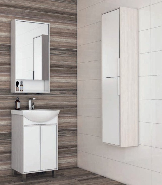 1A212302RIB90 Зеркальный шкаф Рико 50 Белый/Ясень фабрик. Фото 4