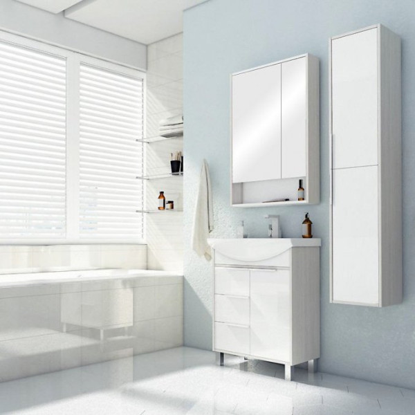 1A2133K1RIB90 Набор: 1A213301RIB90 Тумба-умывальник Рико 65/ 1WH207782 Раковина Смайл 65. Фото 3