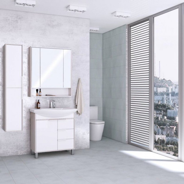 1A215302RIB90 Зер-шкаф Рико 80 Белый/Ясень фабрик. Фото 2