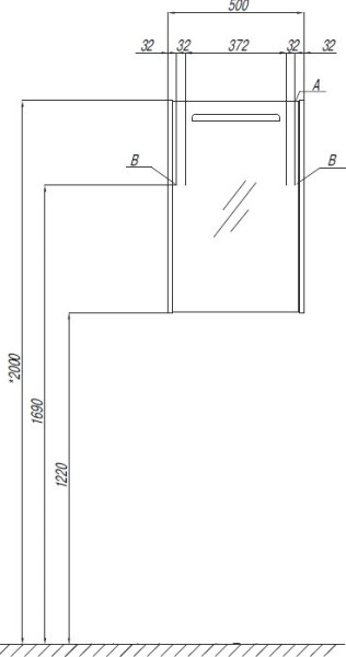 1A215502SIW5L Зеркальный шкаф Сильва 50 Дуб Макиато. Фото 5