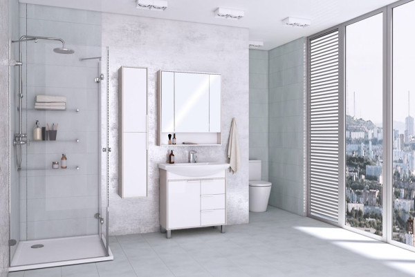 1A216603RIB90 Шкаф-колонна Рико Белый/Ясень фабрик. Фото 3