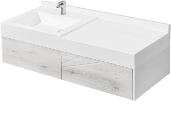 1A2197K1SKW80 Набор: 1A219701SKW80 Тумба-умывальник Сакура 120/ 1A71893KSK010 Раковина Сакура 1200 белая. Фото 1