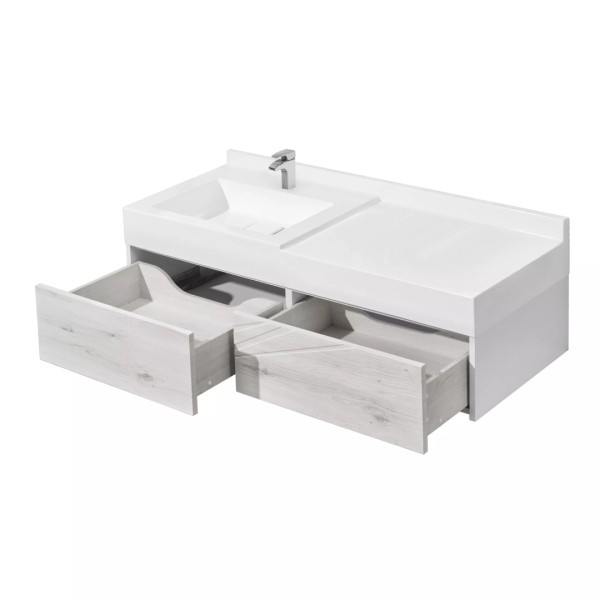 1A2197K1SKW80 Набор: 1A219701SKW80 Тумба-умывальник Сакура 120/ 1A71893KSK010 Раковина Сакура 1200 белая. Фото 4