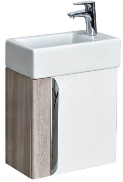 1A2214K1VTD70 Набор: 1A221401VTD70 Тумба-умывальник Вита Белый/Ясень Шимо/ 1WH301972 раковина Эрис 46. Фото 1