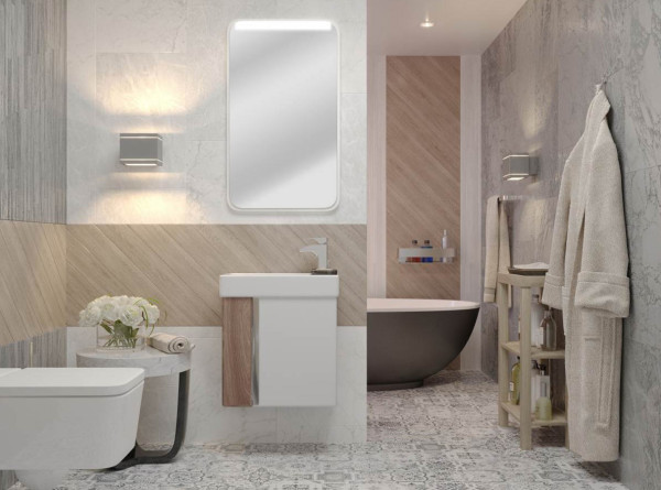 1A2214K1VTD70 Набор: 1A221401VTD70 Тумба-умывальник Вита Белый/Ясень Шимо/ 1WH301972 раковина Эрис 46. Фото 5