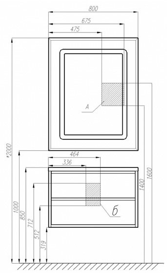 1A2267K1RN010 Набор: 1A226701RN010 Тумба-умывальник Римини 80 NEW / 732799C000 Раковина VICTORIA-N 800. Фото 2