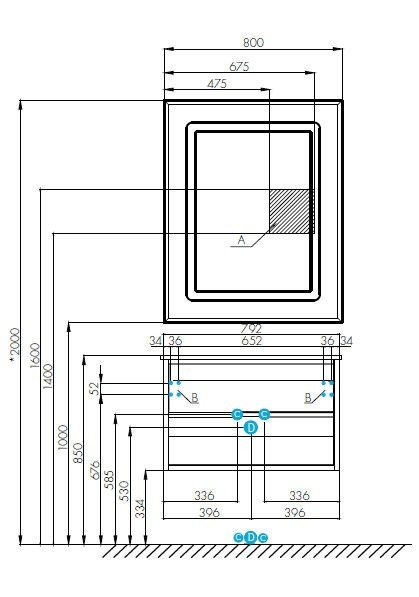 1A2267K3RN010 Набор: 1A226701RN010 Тумба-умывальник Римини 80 NEW / 1A722931AG010 Раковина Айрис 80. Фото 2