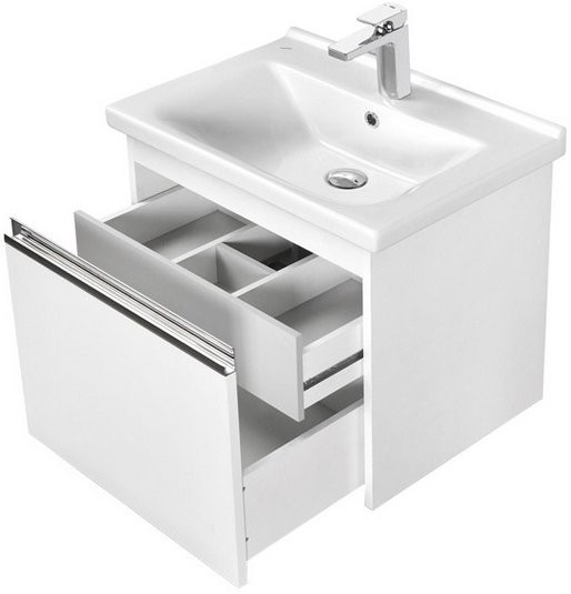 1A230101KP010 Тумба под раковину Капри 60 белый глянец (рак. 1WH302421). Фото 3