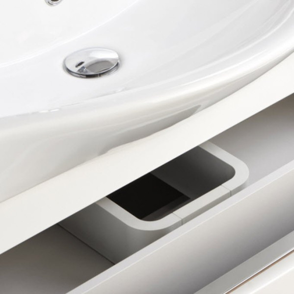 1A2301K1KP010 Набор: 1A230101KP010 Тумба-умывальник Капри 60 белый глянец/ 1WH302421 Раковина Миранда 60. Фото 3