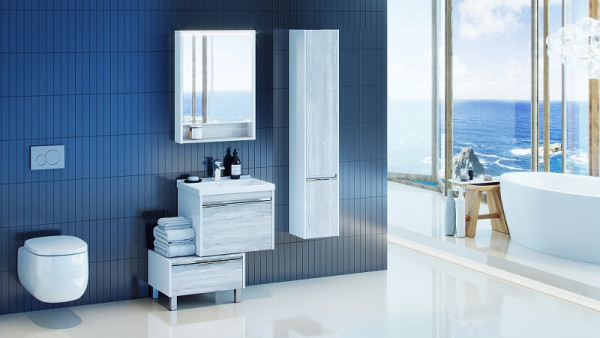 1A2301K1KPDA0 Набор: 1A230101KPDA0 Тумба-умывальник Капри 60 Бетон Пайн/ 1WH302421 Раковина Миранда 60. Фото 3