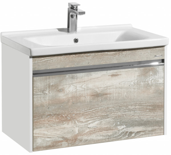 1A2302K1KPDA0 Набор: 1A230201KPDA0 Тумба-умывальник Капри 80 Бетон Пайн/ 1WH302251 Раковина Миранда 80. Фото 1