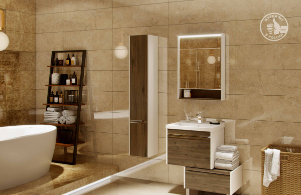 1A230503KPDBL Шкаф-колонна Капри лев. Таксония темная. Фото 3