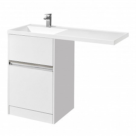 1A2359K1LH010 Набор: 1A235901LH010 Тумба-умывальник Лондри 60/ 1A72843KLH01L Раковина Лондри 120 левая, бел.. Фото 1