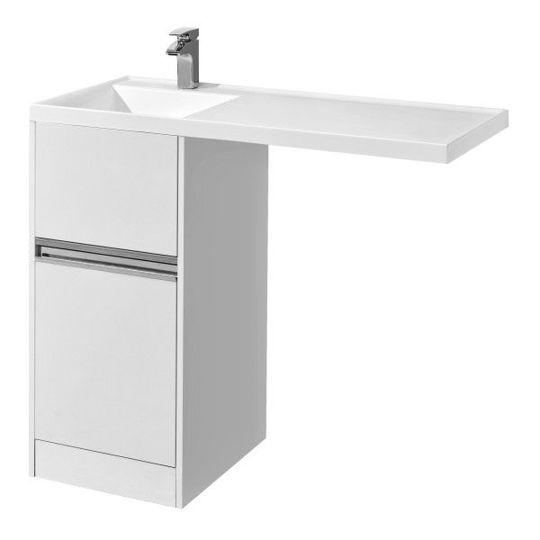 1A2360K1LH010 Набор: 1A236001LH010 Тумба-умывальник Лондри 40/ 1A72833KLH01L Раковина Лондри 105 левая, бел.. Фото 1