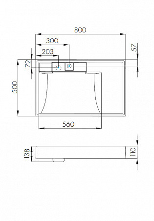 1A2361K0LH010 Набор: 1A236101LH010 Тумба-умывальник Лондри 20/ 1A72113KRW010 Раковина Рейн 80 бел. Фото 3