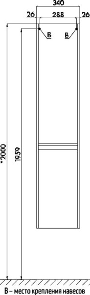 1A236203LH010 Шкаф-колонна Лондри. Фото 3