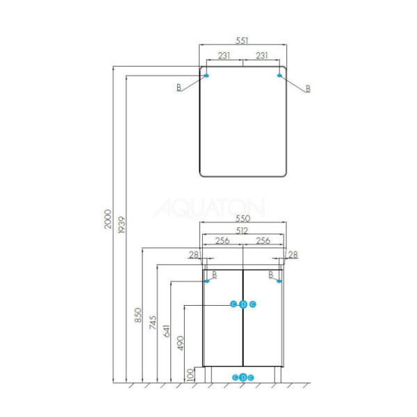 1A2381K1SY010 Набор: 1A238101SY010 Тумба-умывальник Скай 55/ 1WH302185 Раковина "Нео-55". Фото 3