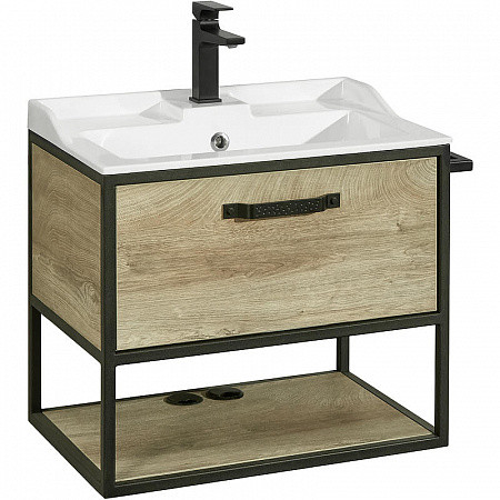 1A2423K1LTDU0 Набор: 1A242301LTDU0 Лофт Фабрик 65 Дуб Эндгрейн/ 1A708731FB010 Раковина Фабиа 65. Фото 1