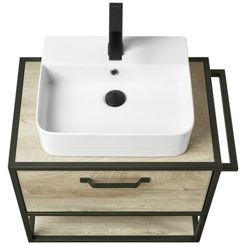 1A2423K2LTDU0 Набор: 1A242301LTDU0 Тумба Лофт Фабрик 65 Дуб Эндгрейн/1WH501709 Раковина Одри Soft (квадрат)/1A242903LTDU0 Столешница Дуб Эндгрейн. Фото 3