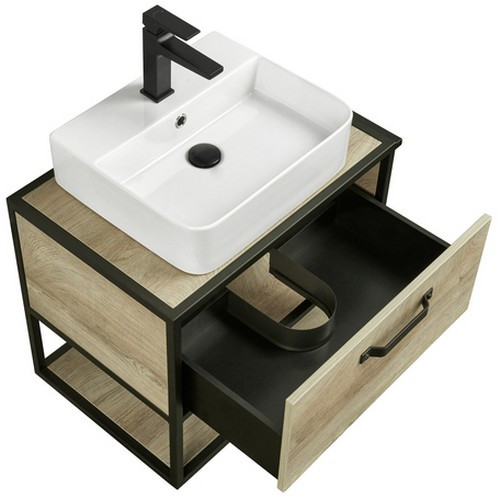 1A2423K2LTDU0 Набор: 1A242301LTDU0 Тумба Лофт Фабрик 65 Дуб Эндгрейн/1WH501709 Раковина Одри Soft (квадрат)/1A242903LTDU0 Столешница Дуб Эндгрейн. Фото 4