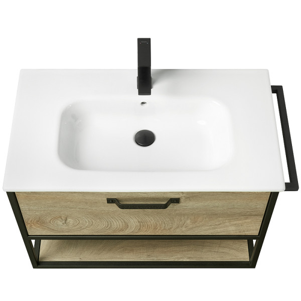 1A2424K0LTDU0 Набор: 1A242401LTDU0 Тумба Лофт Фабрик 80 Дуб Эндгрейн/1WH501710 Раковина Одри Round/1A243003LTDU0 Столешница Лофт Фабрик 80 Дуб Эндгрей. Фото 9