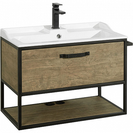 1A2424K0LTDY0 Набор: 1A242401LTDY0 Лофт Фабрик 80 Дуб Кантри/ 1A708031FB010 Раковина Фабиа 80. Фото 1