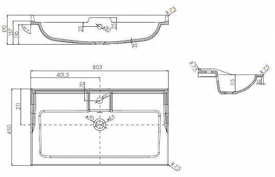 1A2424K0LTDY0 Набор: 1A242401LTDY0 Лофт Фабрик 80 Дуб Кантри/ 1A708031FB010 Раковина Фабиа 80. Фото 2