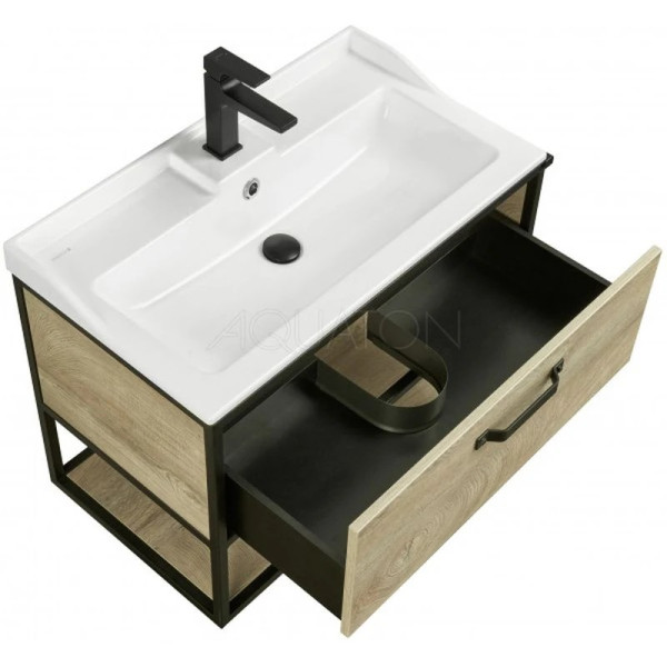 1A2424K1LTDU0 Набор: 1A242401LTDU0 Лофт Фабрик 80 Дуб Эндгрейн/ 1A708031FB010 Раковина Фабиа 80. Фото 3