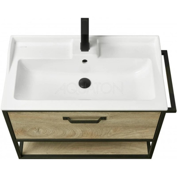 1A2424K1LTDU0 Набор: 1A242401LTDU0 Лофт Фабрик 80 Дуб Эндгрейн/ 1A708031FB010 Раковина Фабиа 80. Фото 4