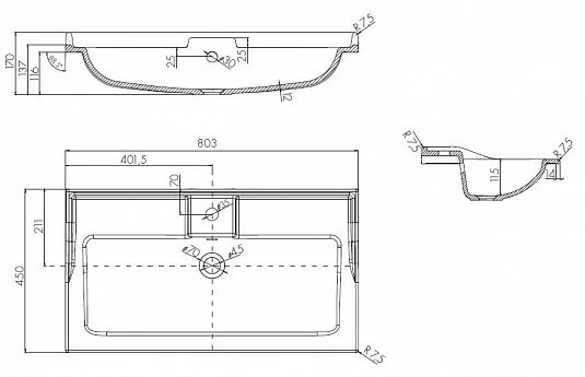 1A2424K1LTDU0 Набор: 1A242401LTDU0 Лофт Фабрик 80 Дуб Эндгрейн/ 1A708031FB010 Раковина Фабиа 80. Фото 5