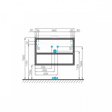 1A2424K7LTDU0 Набор: 1A242401LTDU0 Лофт Фабрик 80 Дуб Эндгрейн/ 732799C000 Раковина VICTORIA-N 80. Фото 3