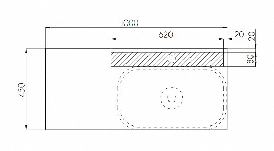 1A2441K2MIX40 Набор: 1A244101MIX40 Тумба-умывальник Мишель 100 Дуб Эндгрейн/ 1AX169WBXX000 Раковина Инфинити/ 1A253303MIX40 Керамогранит. Фото 3