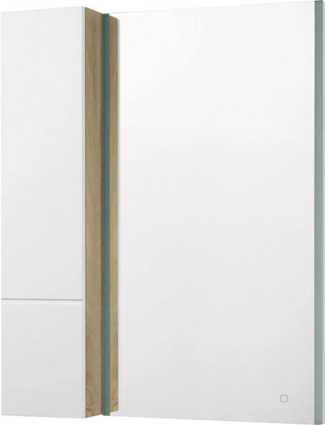 1A244303MIX40 Модуль для зеркала Мишель 23 Дуб Эндгрейн/Белый. Фото 3