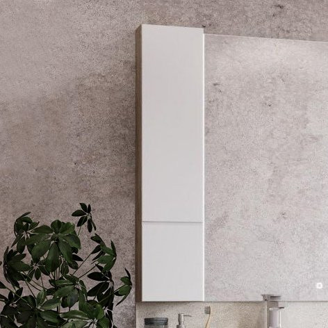 1A244303MIX40 Модуль для зеркала Мишель 23 Дуб Эндгрейн/Белый. Фото 5