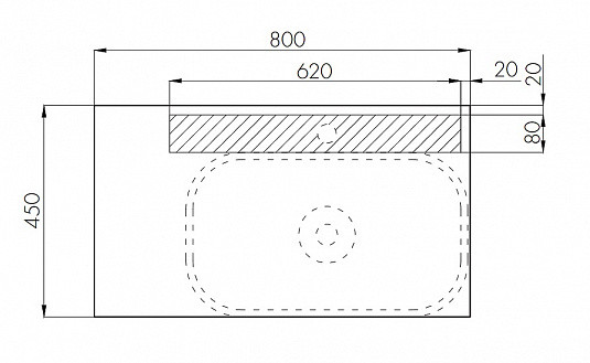 1A2445K1MIX40 Набор: 1A244501MIX40 Тумба-умывальник Мишель 80 Дуб Эндгрейн/ 732700B000 Раковина Мила/ 1A253003MIX40 ЛВДСП. Фото 2