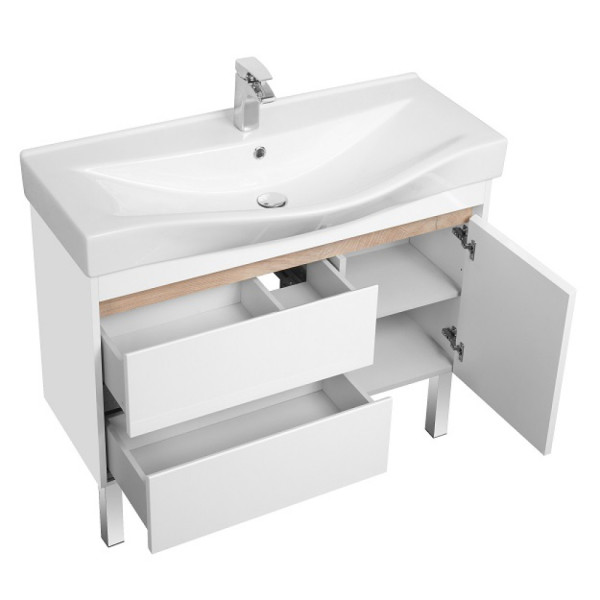 1A2490K0NT010 Набор: 1A249001NT010 Тумба-умывальник Нортон 100/ 1WH302502 раковина Беверли 100. Фото 4