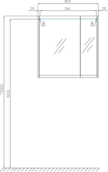 1A249202NT010 Зеркальный шкаф Нортон 80. Фото 2