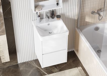 1A2516K0SD010 Набор: 1A251601SD010 Тумба-умывальник Сканди 45 Белый/1WH501630 Раковина Адриана 45. Фото 8