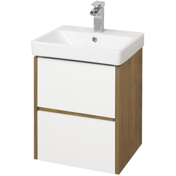 1A2516K0SDZ90 Набор: 1A251601SDZ90 Тумба-умывальник Сканди 45 Бел/Дуб Рустикальный/ 1WH501630 Раковина Адриана 45. Фото 1