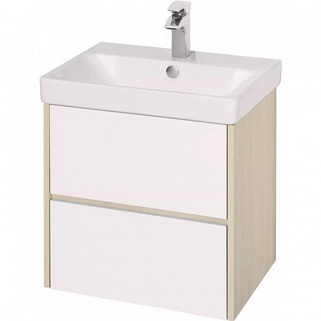 1A2517K0SDB20 Набор: 1A251701SDB20 Тумба-умывальник Сканди 55 Бел/Дуб Верона/ 1WH501620 Раковина Адриана 55. Фото 1