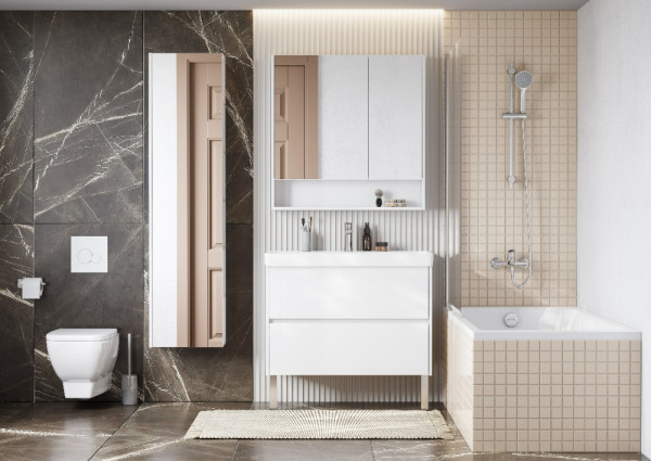 1A2519K0SD010 Набор: 1A251901SD010 Тумба-умывальник Сканди 90 Белый/1WH501629 Раковина Адриана 90. Фото 8