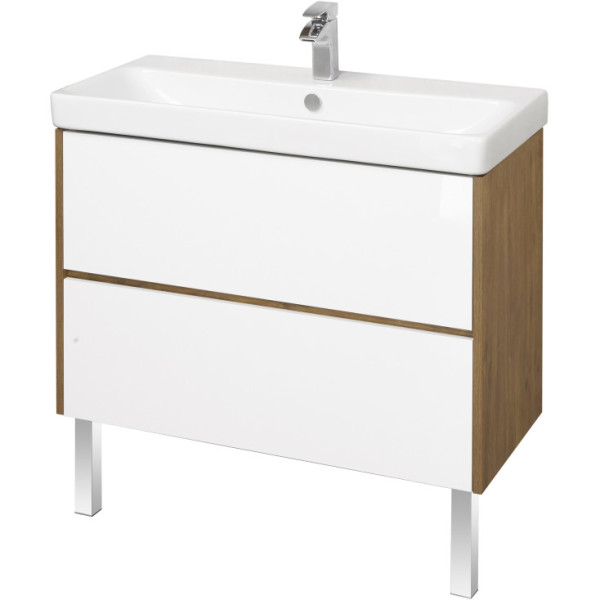 1A2519K0SDZ90 Набор: 1A251901SDZ90 Тумба-умывальник Сканди 90 Бел/Дуб Рустикальный/ 1WH501629 Раковина Адриана 90. Фото 4