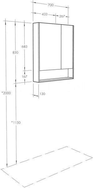 1A252202SDZ90 Зеркальный шкаф Сканди 70 Белый/Дуб Рустикальный. Фото 2