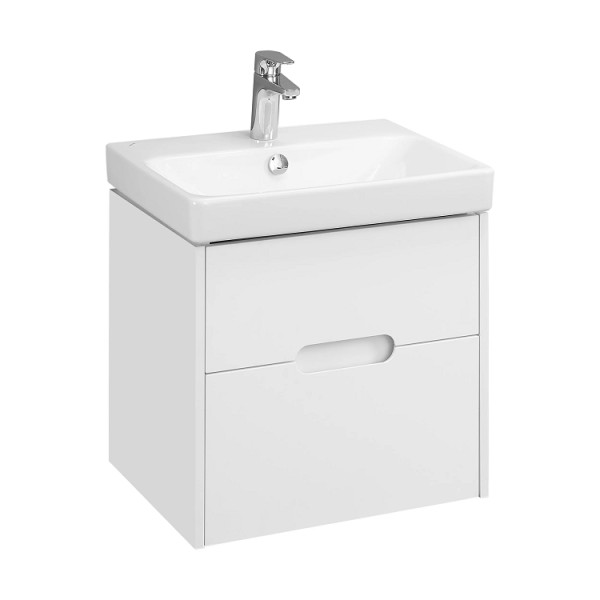 1A2542K0OL010 Набор: 1A254201OL010 Тумба-умывальник Оливия 55 Белый матовый/1WH501620 Умывальник Адриана 55. Фото 1