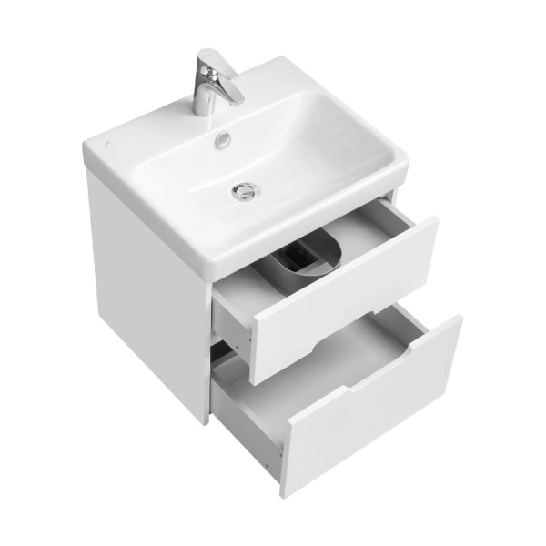 1A2542K0OL010 Набор: 1A254201OL010 Тумба-умывальник Оливия 55 Белый матовый/1WH501620 Умывальник Адриана 55. Фото 4